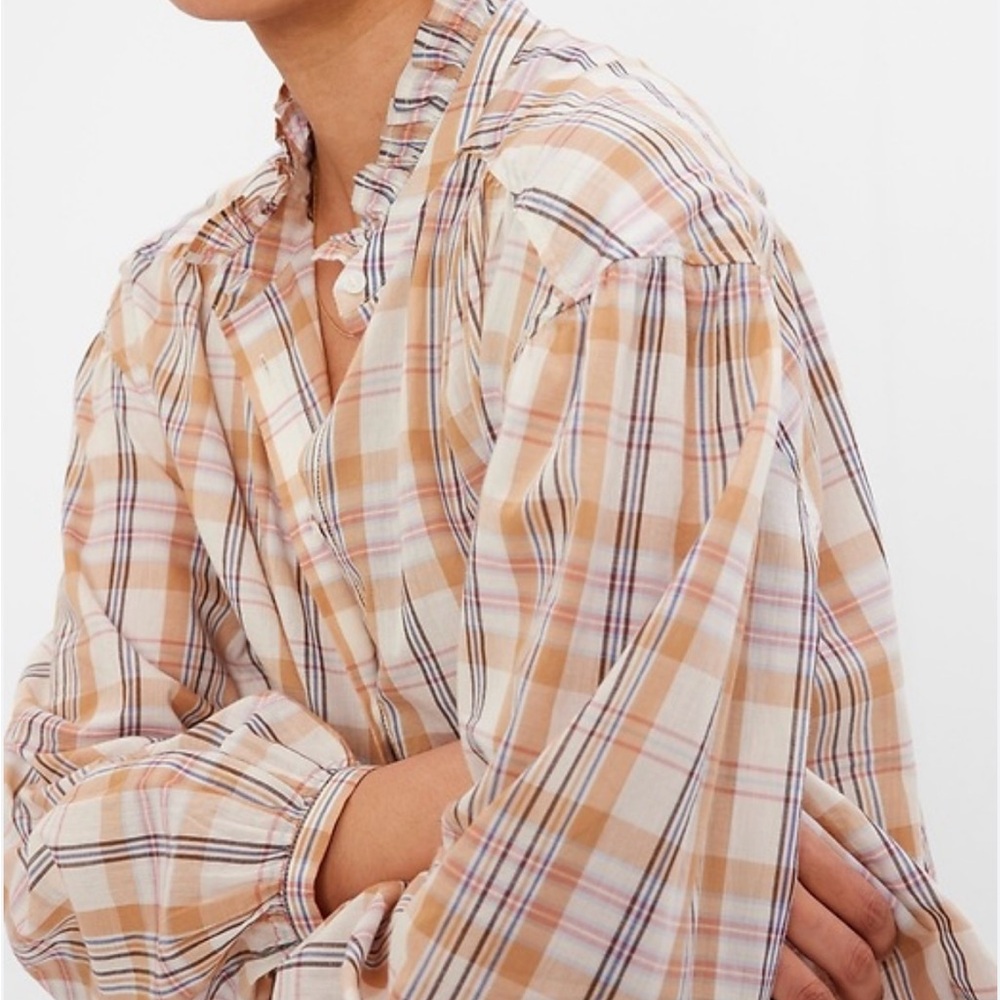 GAP Plaid Ruffle Shirt